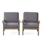 Peyton Club Chair Outdoor Seating Acacia Wood Dark Gray