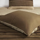 7 PC Pieced Faux Suede Comforter Set Natural Cal King