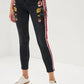 Topshop - Moto Stripe Floral Embroidery High Rise Skinny Jeans
