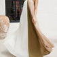 Eb Luxe - Halter Color Block Pleated Maxi Dress