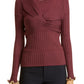 Jonathan Simkhai Womens Twist Front Contrast Trim Pullover Top