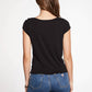 Chaser - BABY RIB SCALLOP EDGE SHORT SLEEVE TEE