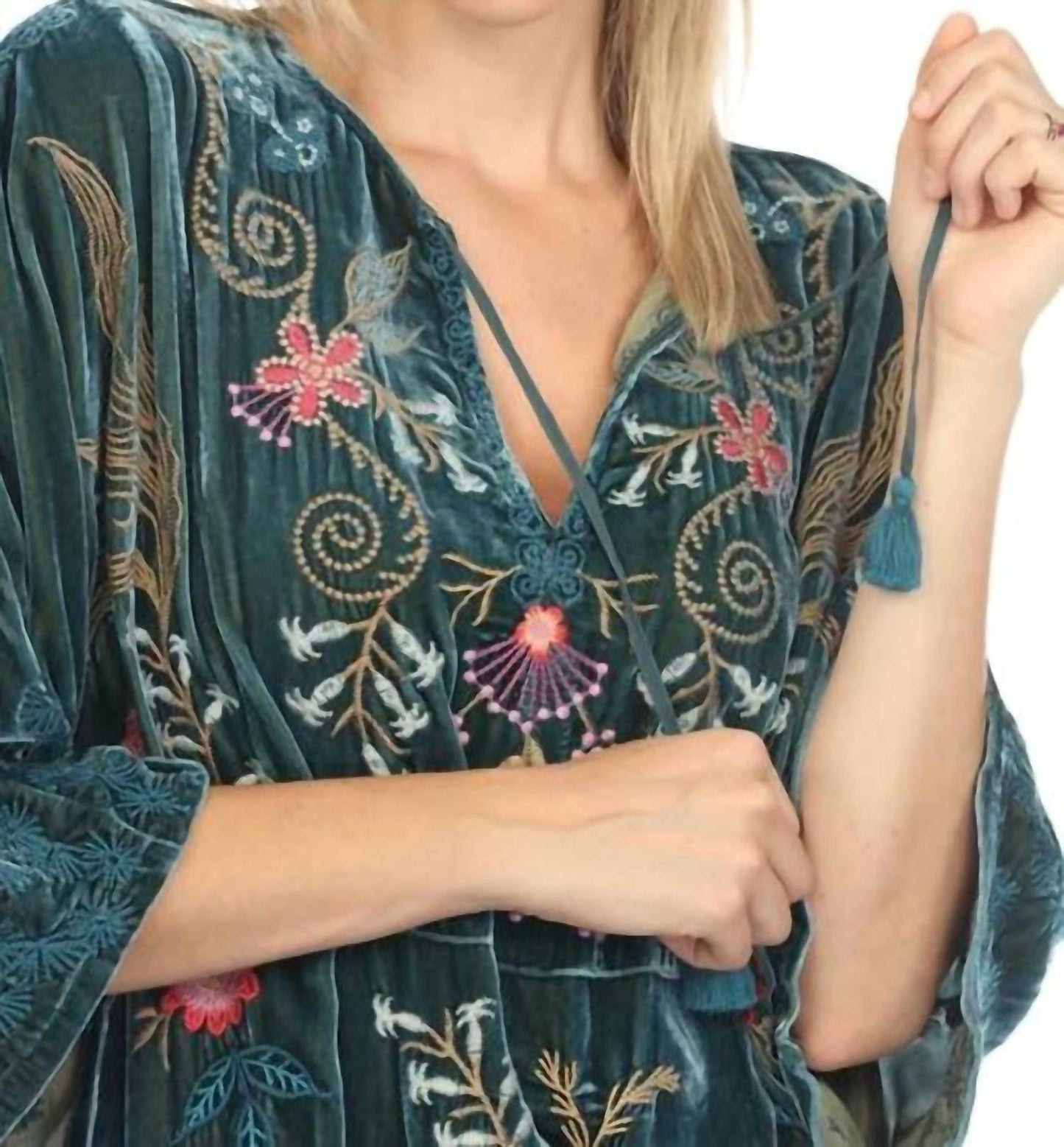 Johnny Was - VELVET KAFTAN BLOUSE SISA