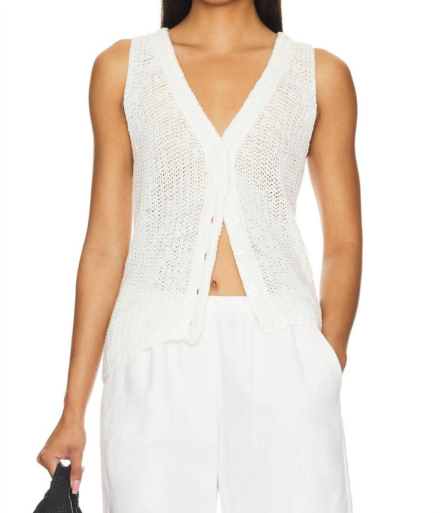 Enza Costa - Linen Open Knit Vest