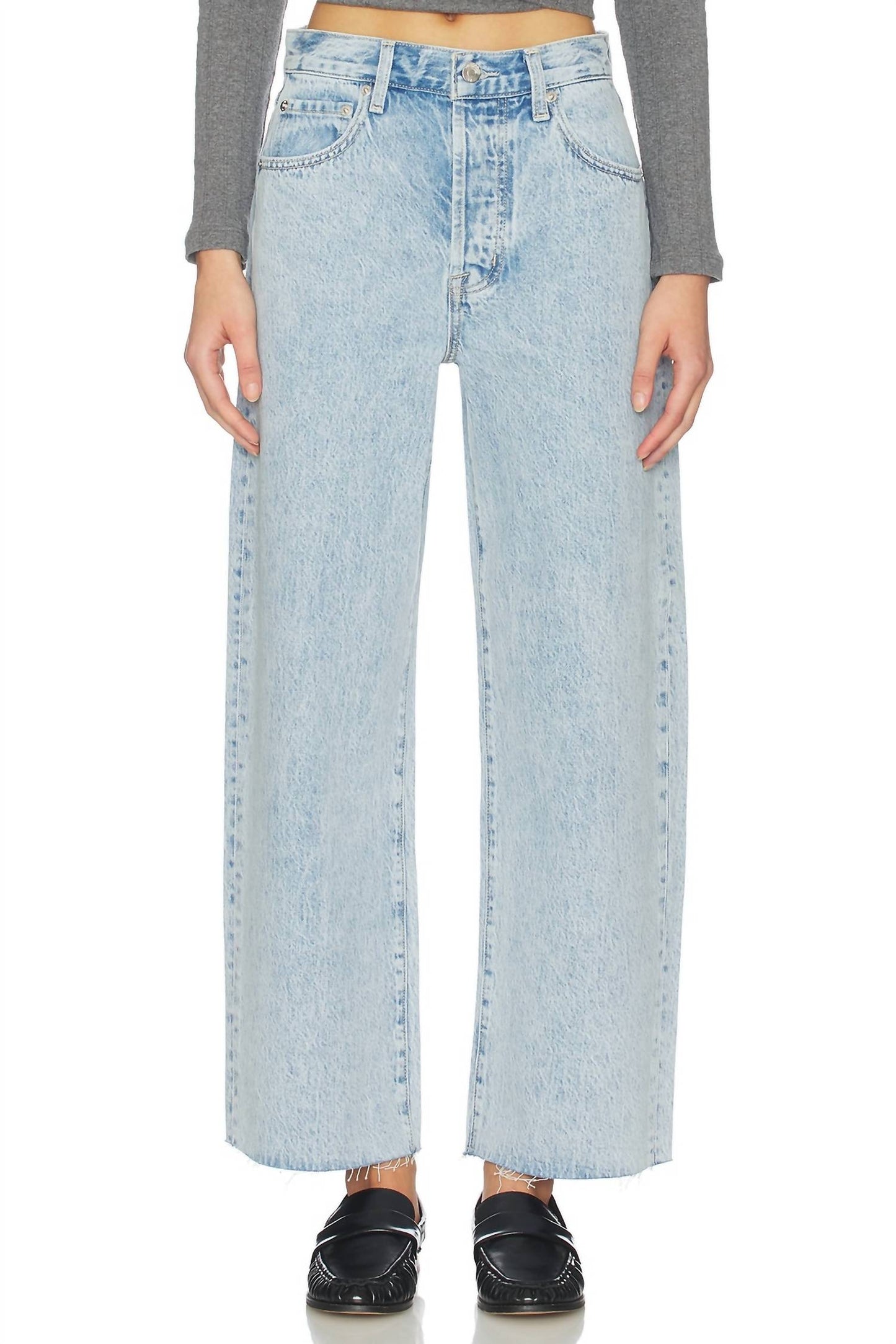 Pistola - Tate Crop High Rise Bowed Wide Leg Jeans