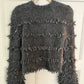Alysi - Women's Maglia Fringes Tricot Girocoll Top