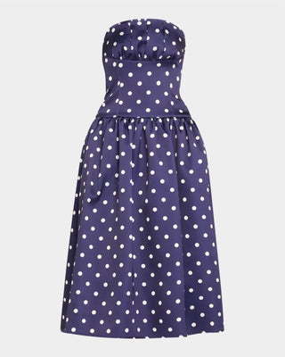 Self-Portrait - Polka Dot Satin Midi Dress