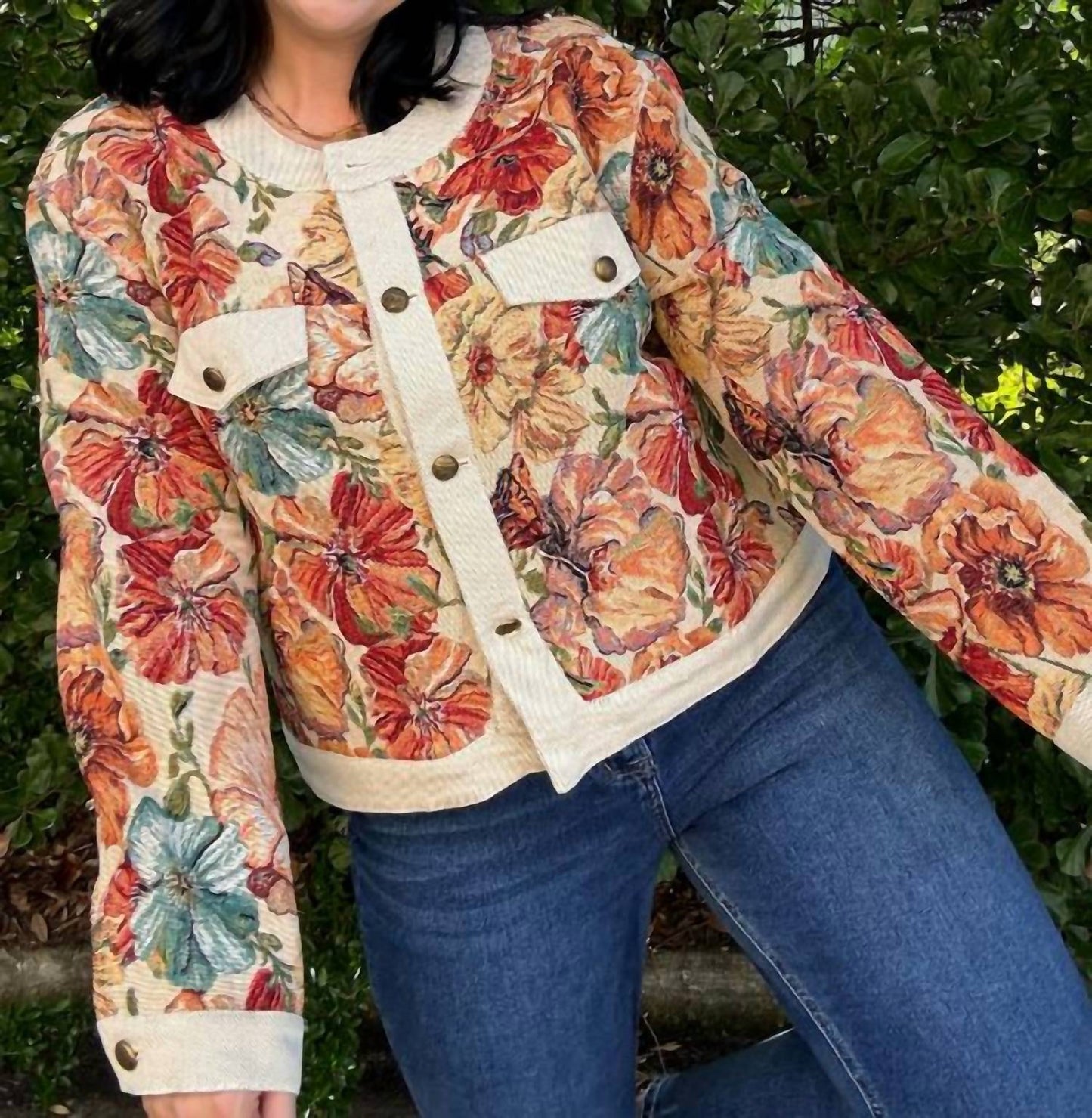 Anniewear - Woven Florals Jacket