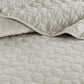 3 Piece Velvet Quilt Set Ivory King/Cal King