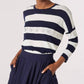 Apricot - Jacquard White Stripe Box Sweater