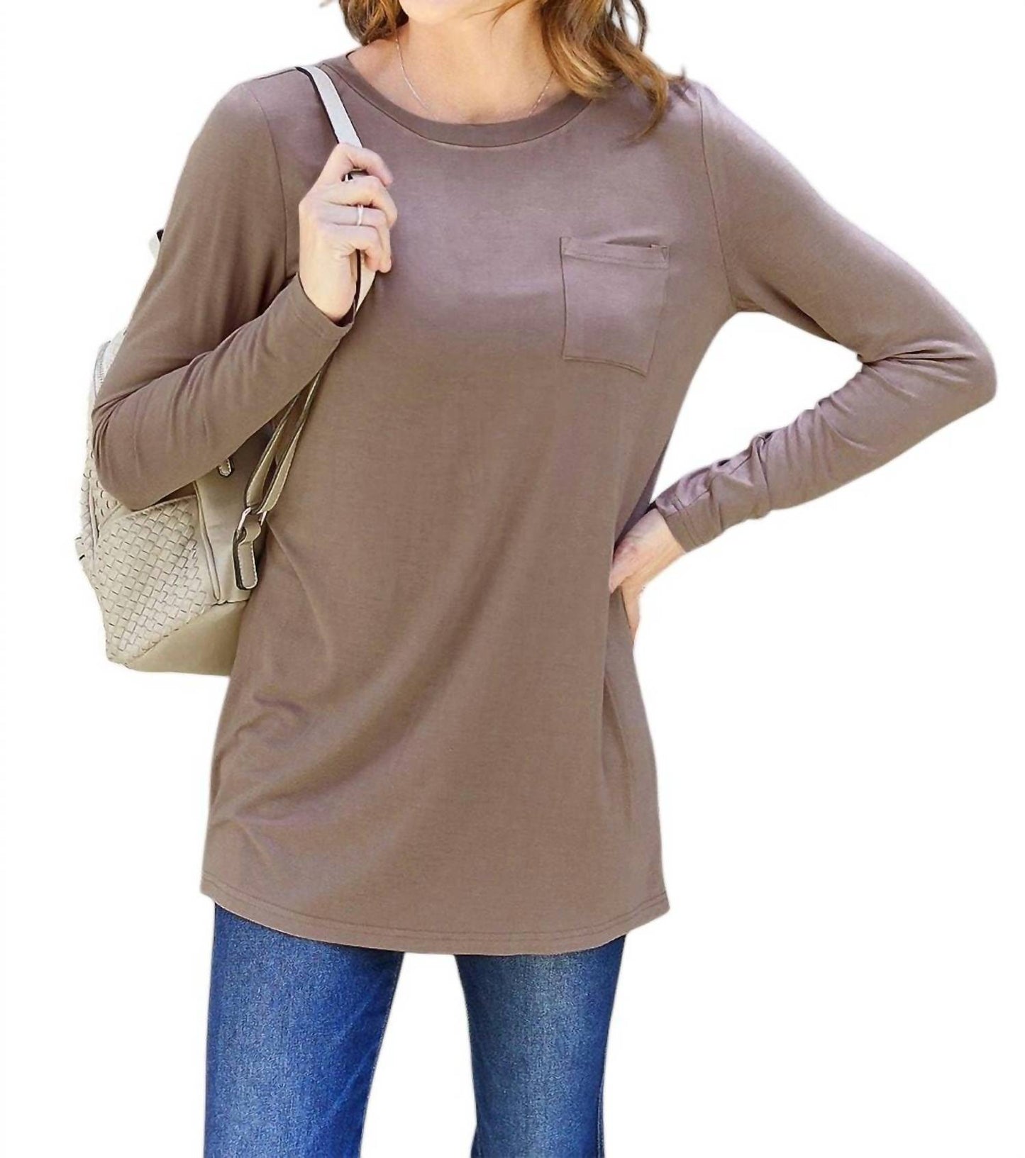Basic Bae - Luxe Long Sleeve Top With Pockets