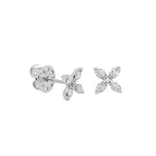 Diana M Jewels - 0.34 Cts Diamond Flower Stud Earrings