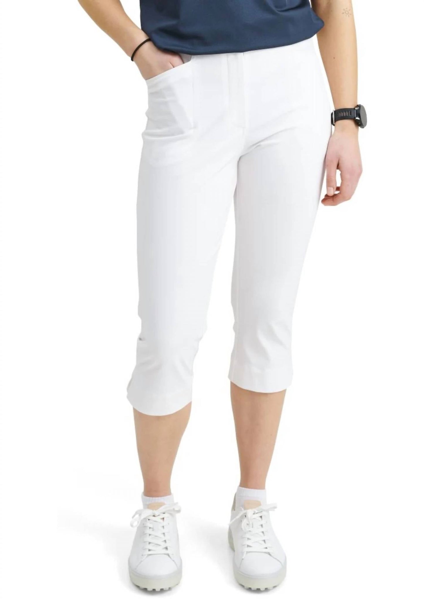 Abacus Sportswear Us - Elite High Waist 4-ways Stretch Golf Capri Pants