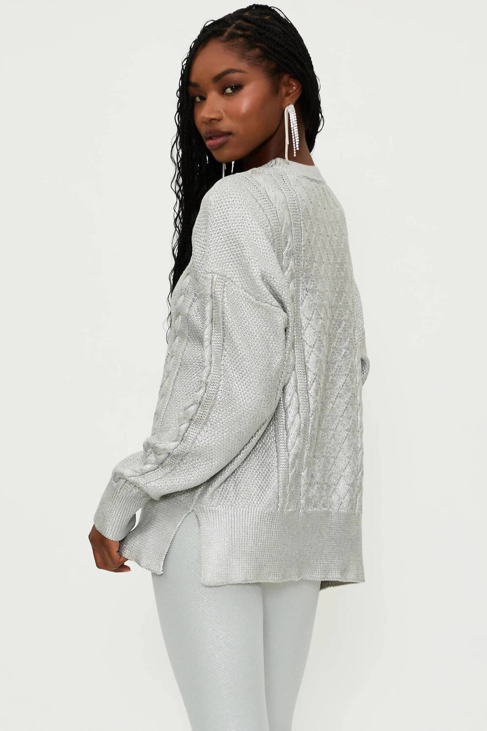 Beach Riot - Callie Sweater Silver Shine Cable