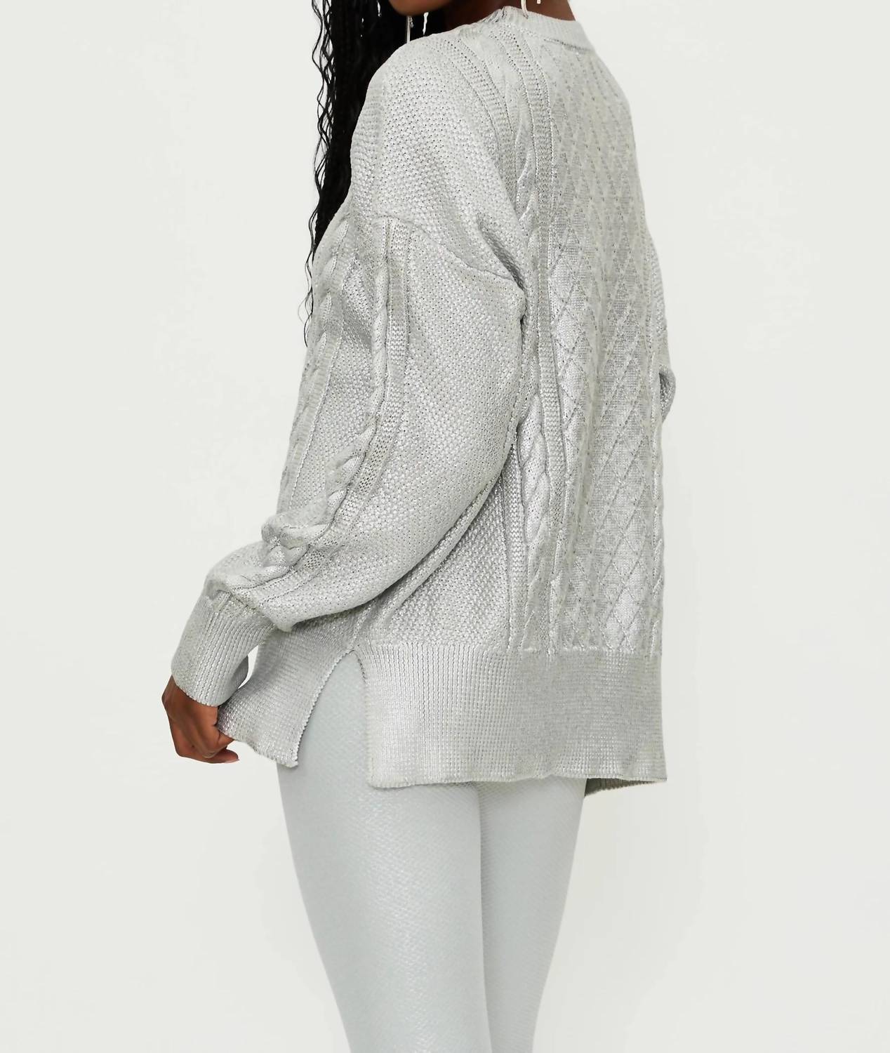 Beach Riot - Callie Sweater Silver Shine Cable