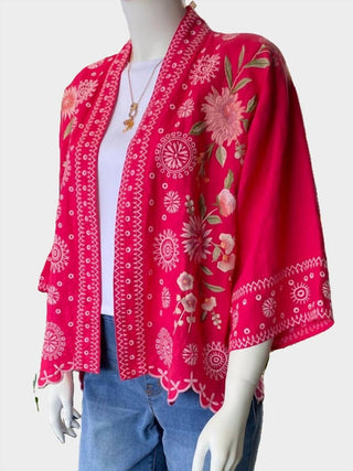 Johnny Was - LINEN CROPPED KIMONO DELLA