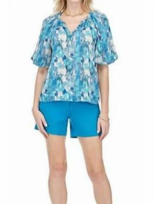 Jade - Puff Sleeve Peasant Top