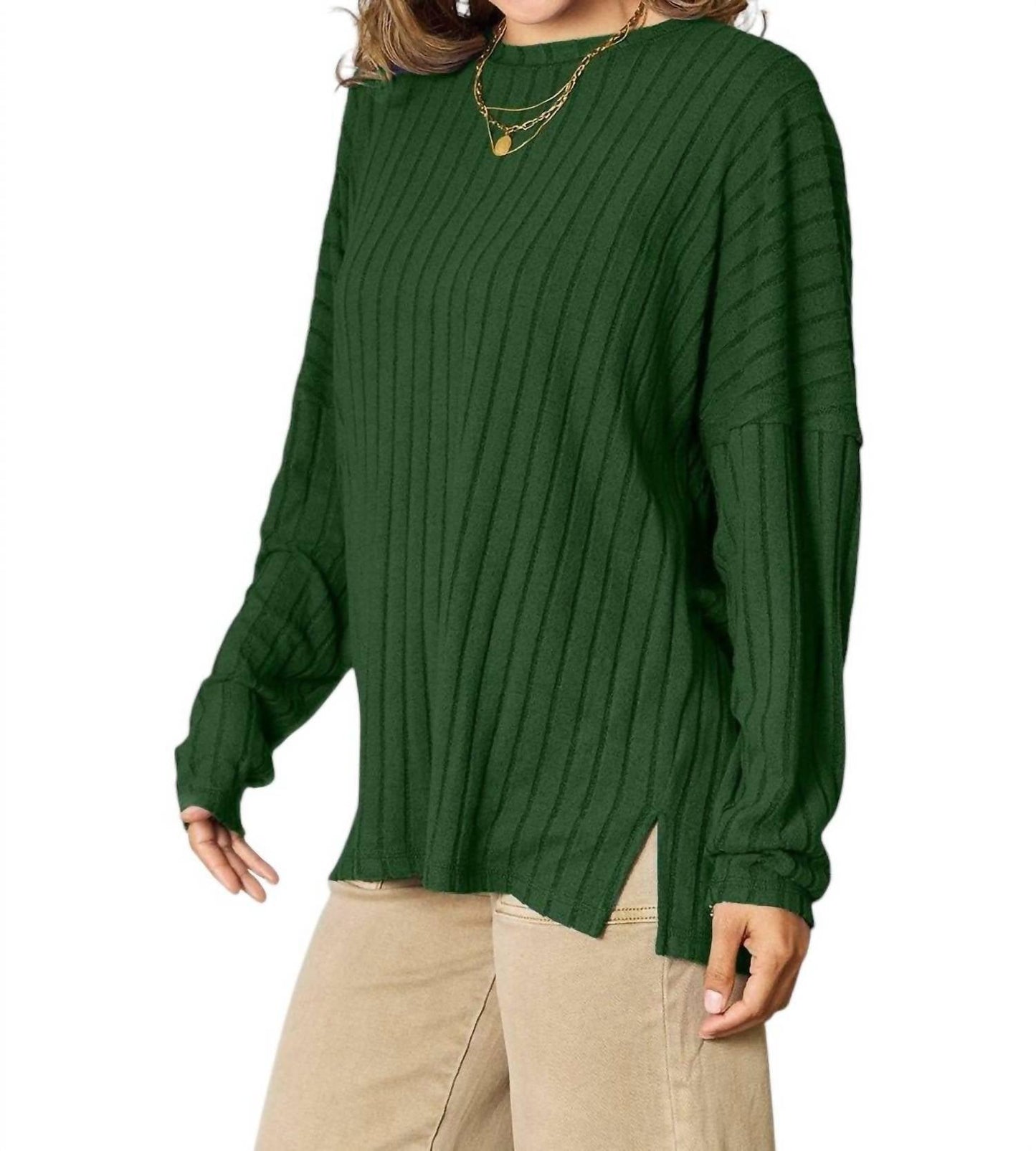 Basic Bae - Sophisticated Ribbed Knit Top