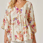 Andree By Unit - Floral Three Fourth Sleeve Top