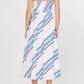 Current Air - Striped Heart Neck Wrap Midi Dress