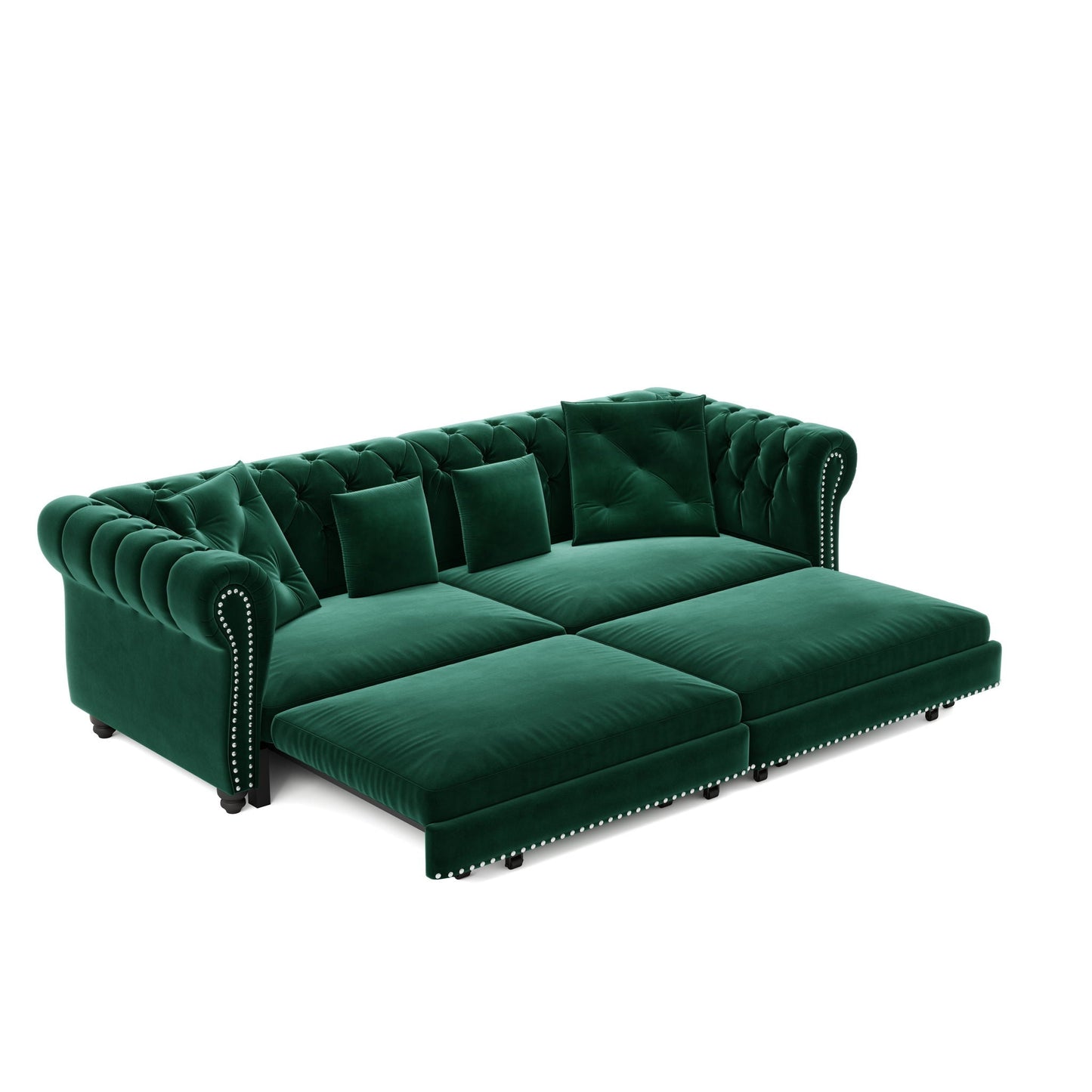 3 In 1 Pull Out Sofa Bed With Movable Ottoman
