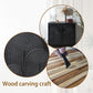 Modern Black Wood Storage Cabinet with Embossed Door