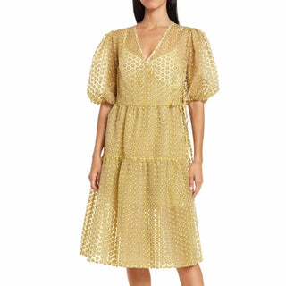 Topshop - Daisy Puff Sleeve Faux Wrap Dress