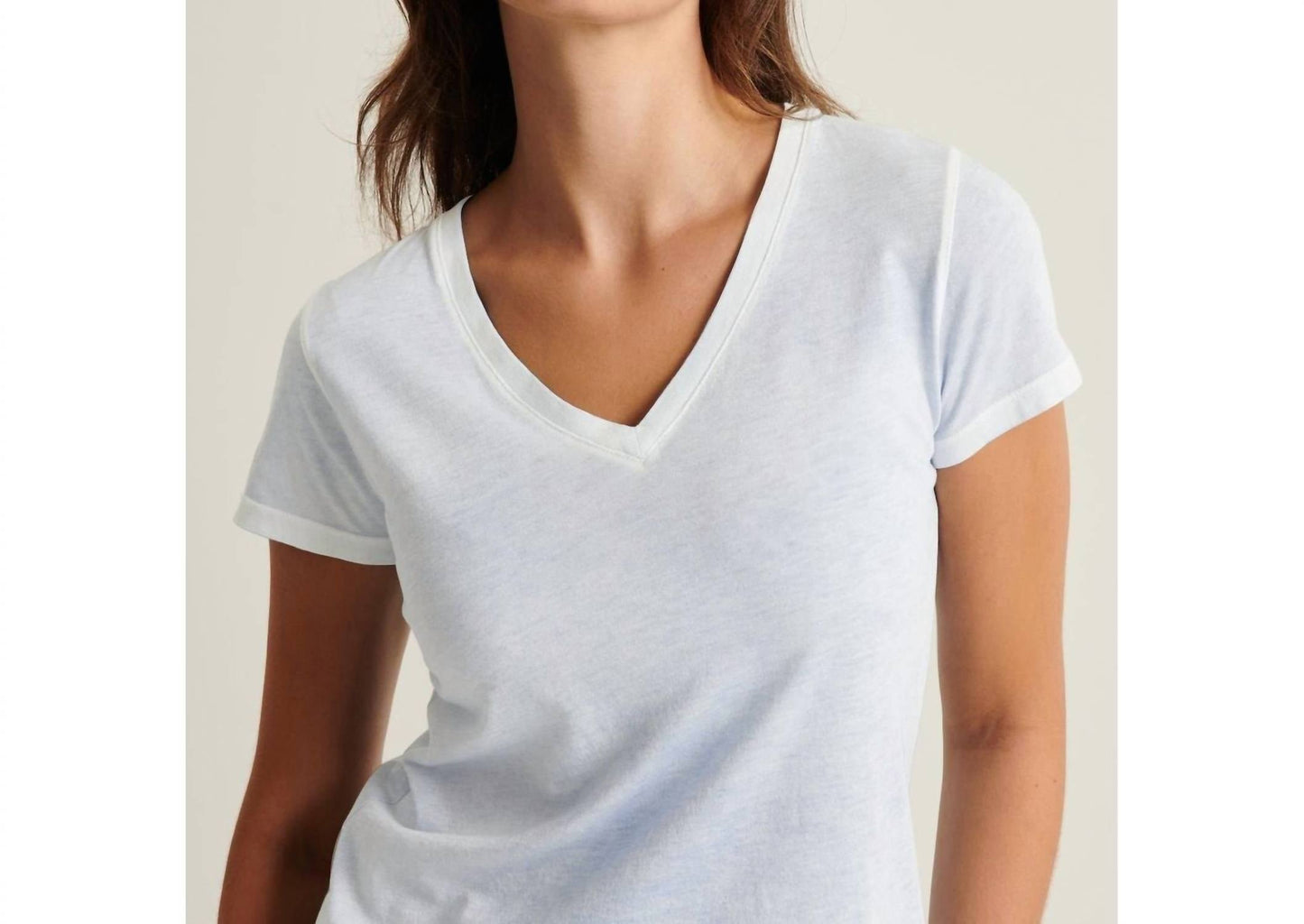 Patrick Assaraf - Pima Classic Rev Spray V-neck Top