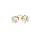 14k Yellow Gold Stud Earrings with White Hue Faceted Cubic Zirconia