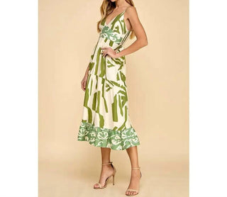 Tcec - Abstract Print Midi Dress