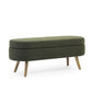 Ottoman Oval Storage Bench with Rubber Wood Legs