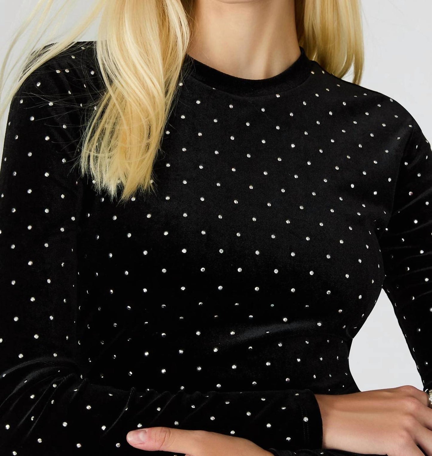 Steve Madden - Hailee Studded Velvet Midi Dress