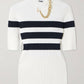 Jean Paul Gaultier - Viscose Striped Knitted Short Sleeves Pullover