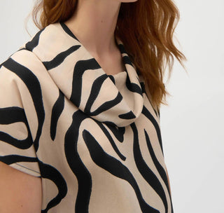 Joseph Ribkoff - Abstract Print Cowl Neck Top