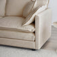 2-Piece Upholstered Living Room Sectional Sofa Set in Beige Chenille