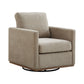 Modern Square Upholstered Swivel Accent Chair with Metal Base