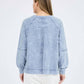 Blu Pepper - Washed V Neck Exposed Seam Top