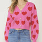 Entro - Heart Knit Button Cardigan