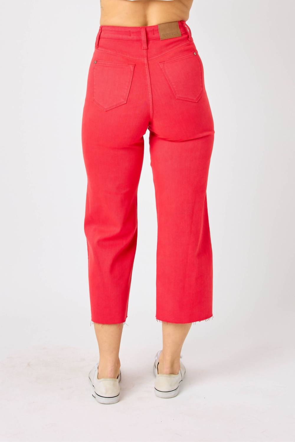 Judy Blue - High Waist Garment Dyed Tummy Control Crop Wide Leg Pants