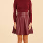 Dolce Cabo - Faux Leather and Knit Turtleneck Dress