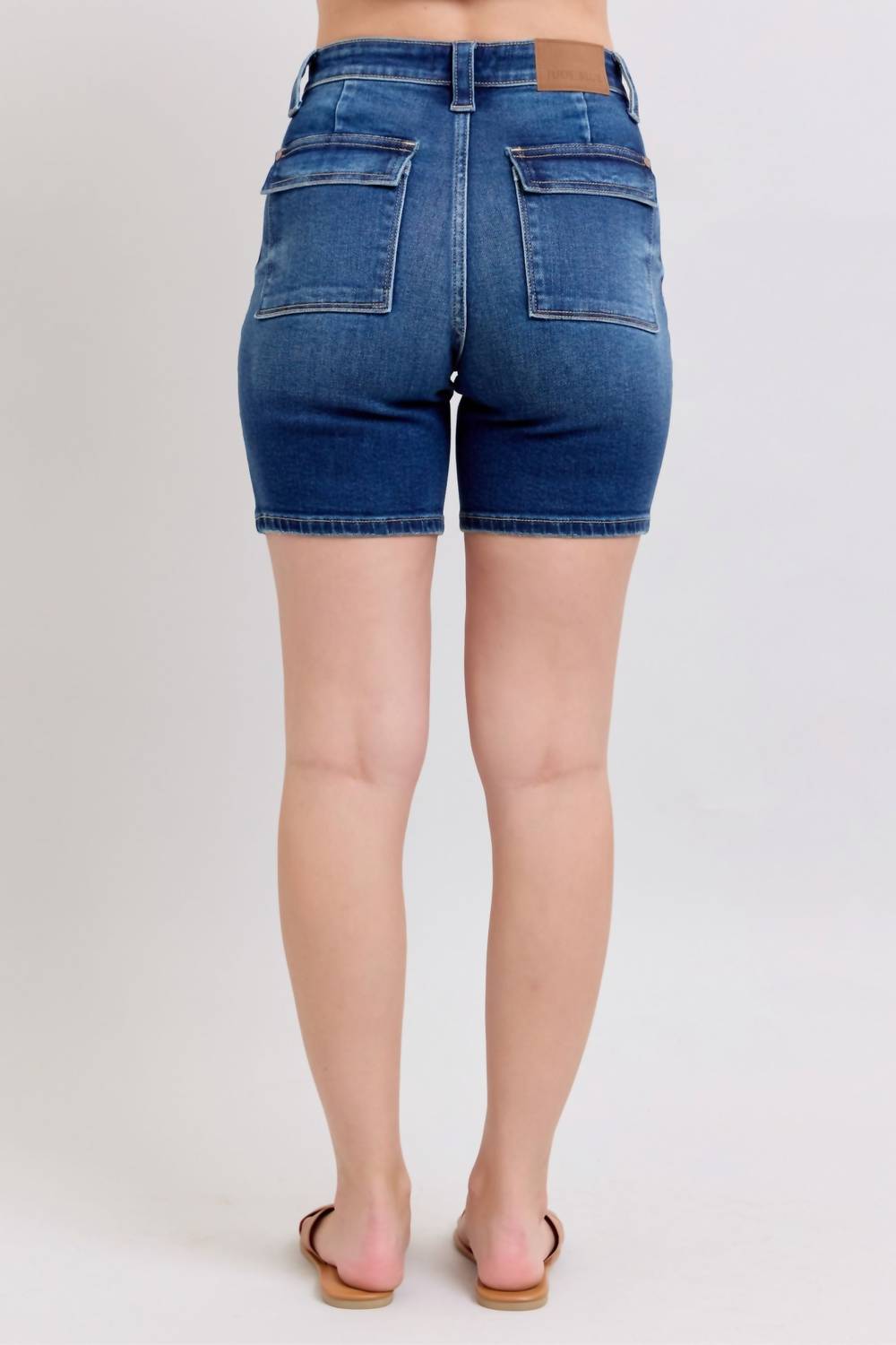 Judy Blue - High Waist Bermuda Back Flap Denim Short