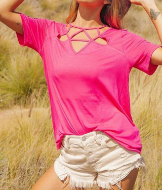 Bibi - Silky Knit Front Detail Top