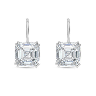 Diana M Jewels - 5.00 Cts Lab Grown Asscher Diamond Drop Earrings