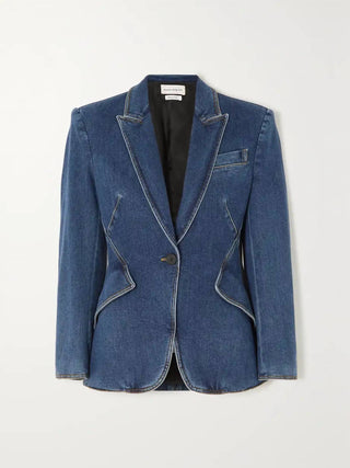 Alexander Mcqueen - Cotton Denim Blazer