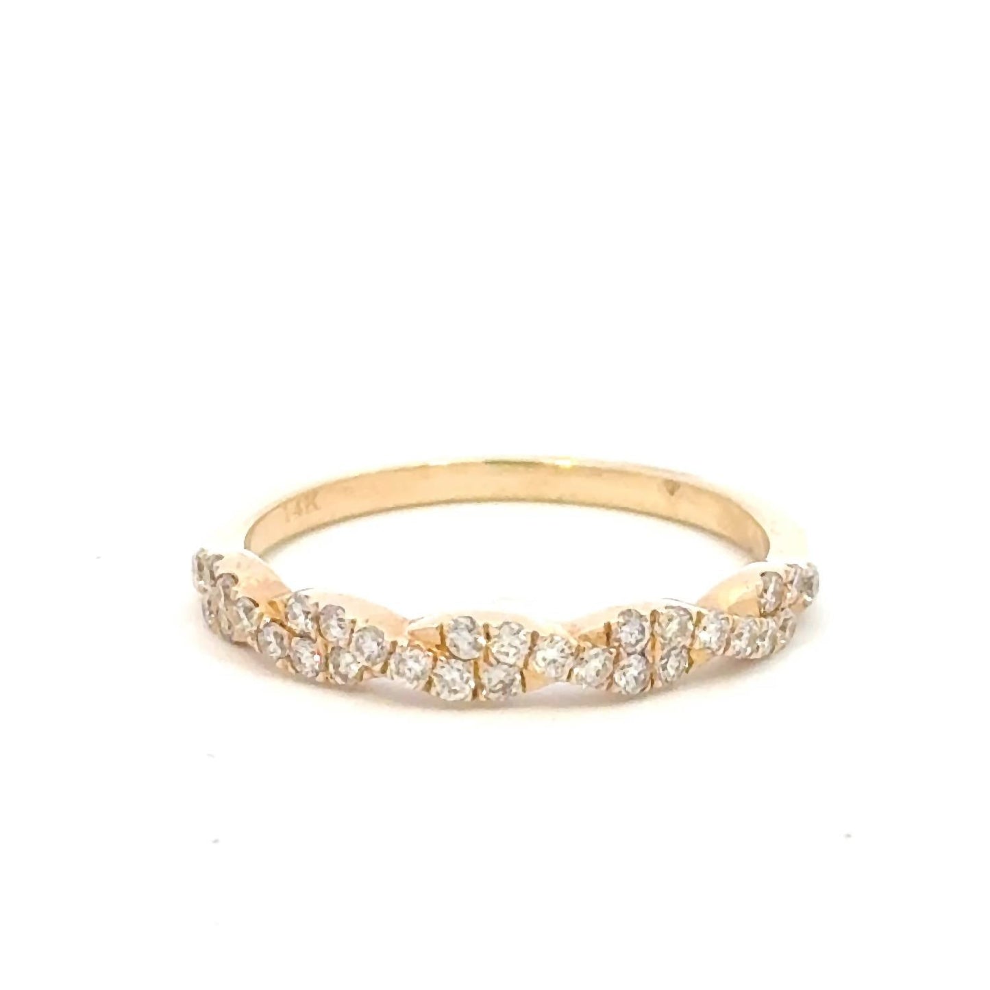Aamiaa - 0.35 Carat Natural Diamond Cluster Twist Band Ring