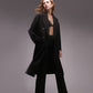 Topshop Double Breasted Long Coat in Black, Size 4 Us
