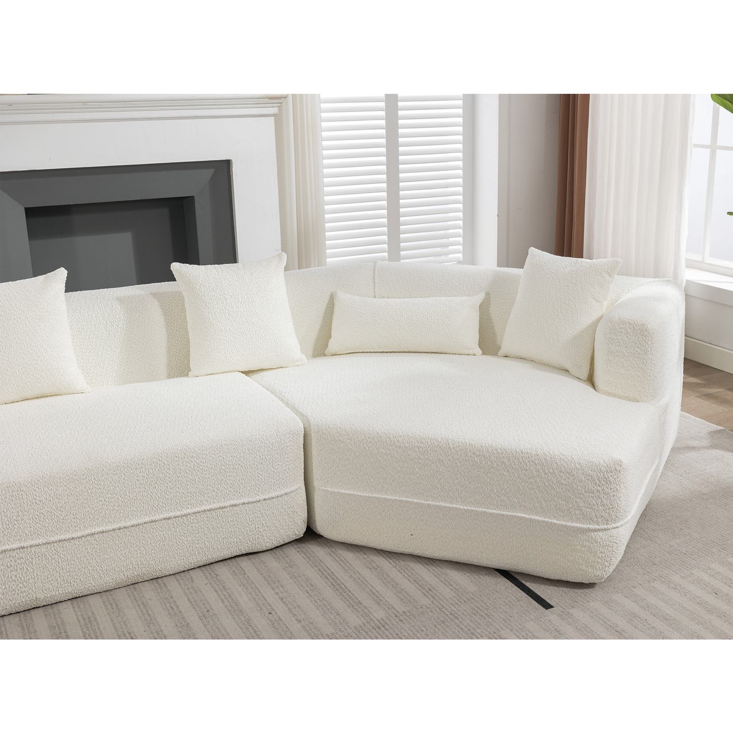 Modular Sofa Modern Minimalist Style Creamy-White