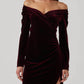 Astr - Sirica Velvet Off Shoulder Midi Dress