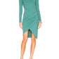 Susana Monaco - Wrap Bottom Long Sleeve Square Neck Mini Dress