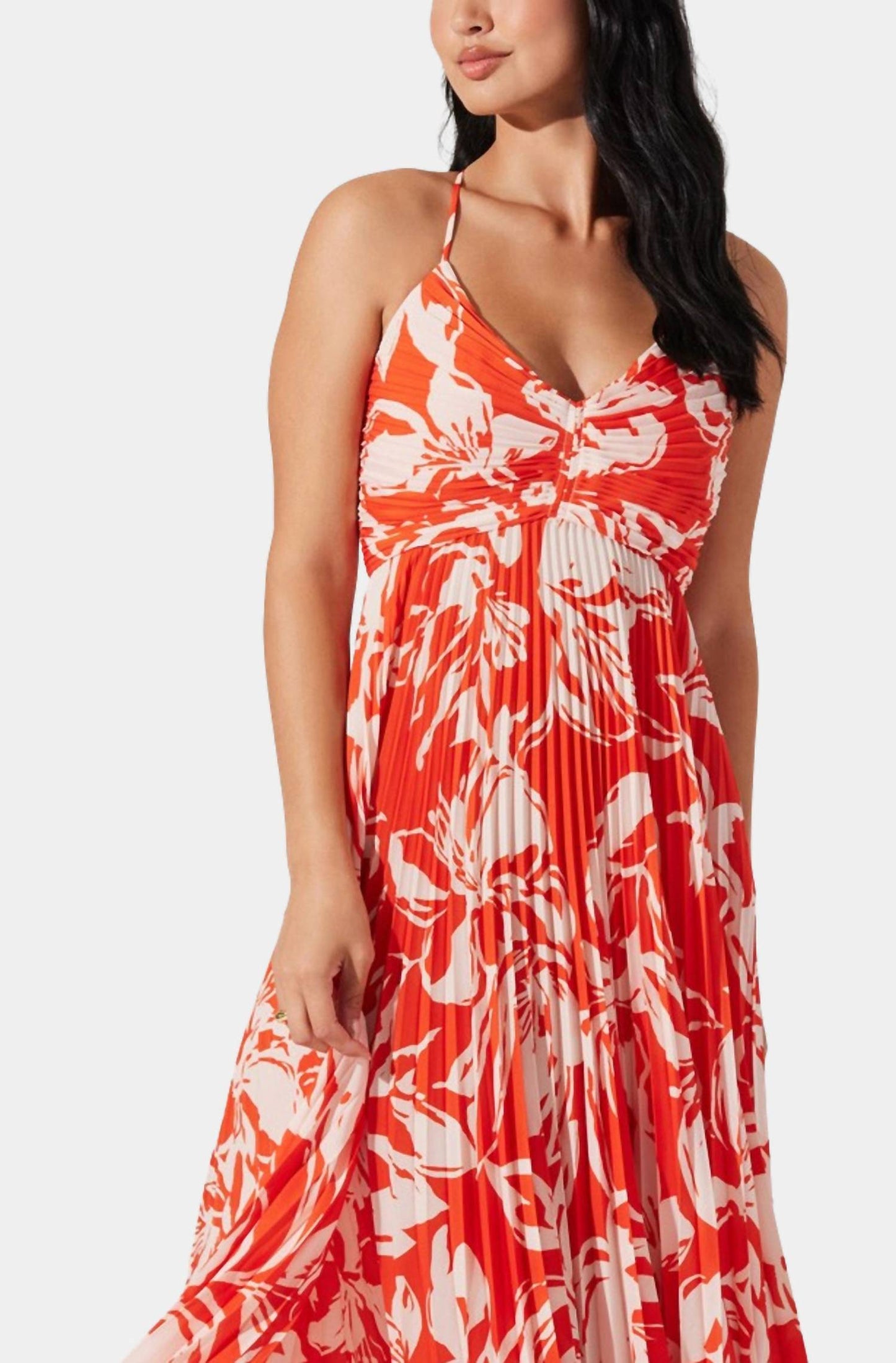 Astr - Blythe Floral Plisse Midi Dress